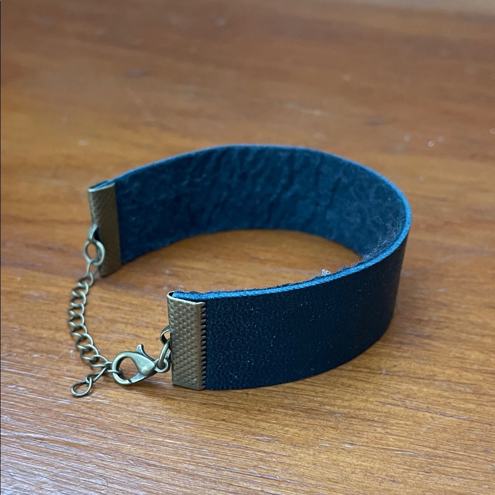 Hand Crafted Black Leather Bracelet